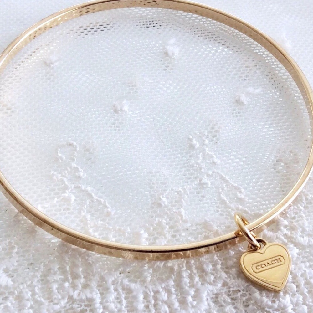Sold! Coach Petite Logo Heart Charm Bracelet